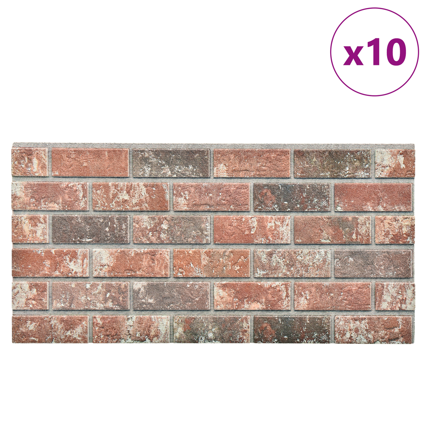 Fali panelek 10 pcs Sötétbarna és Szürke 100 x 50 cm EPS Hab