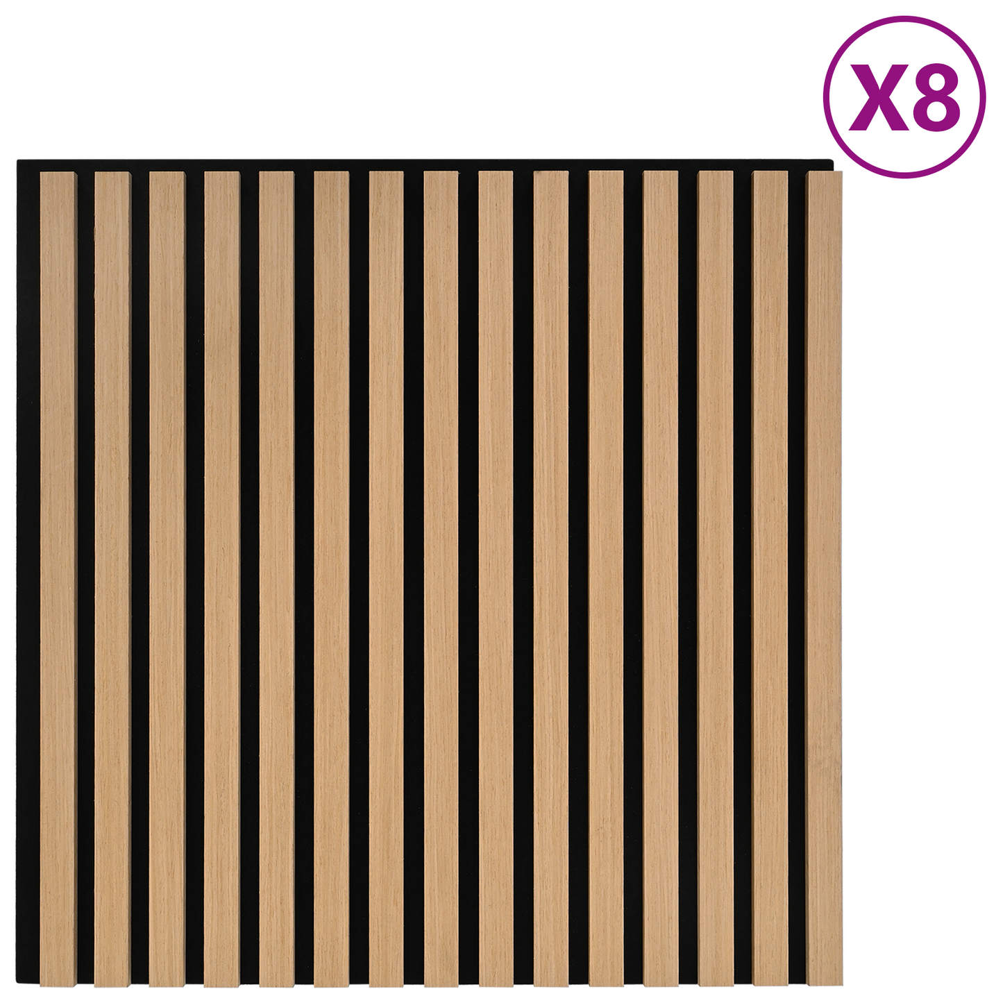 Fali panelek 8 pcs Természetes 60,5 x 60 cm