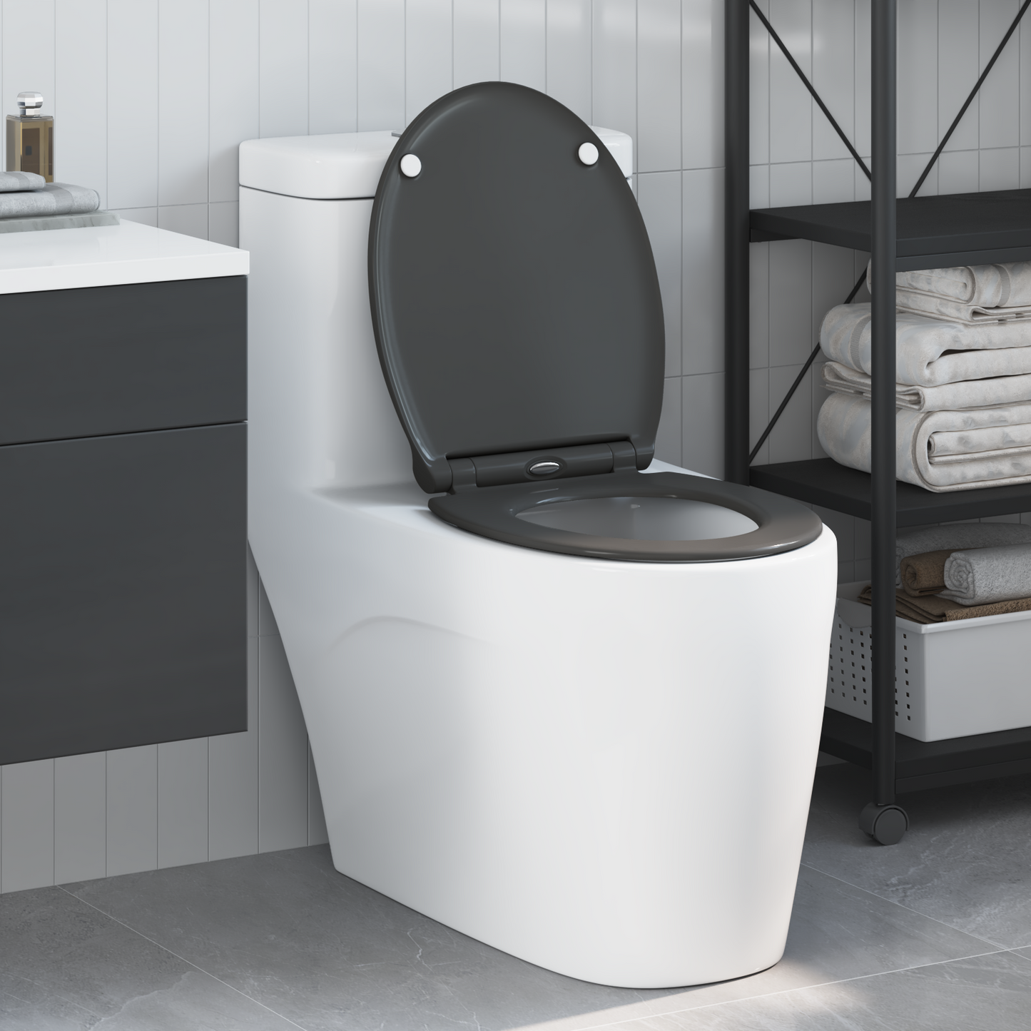 WC ülőke Antracit 45,5 x 37,5 x 3,8 cm Duroplast