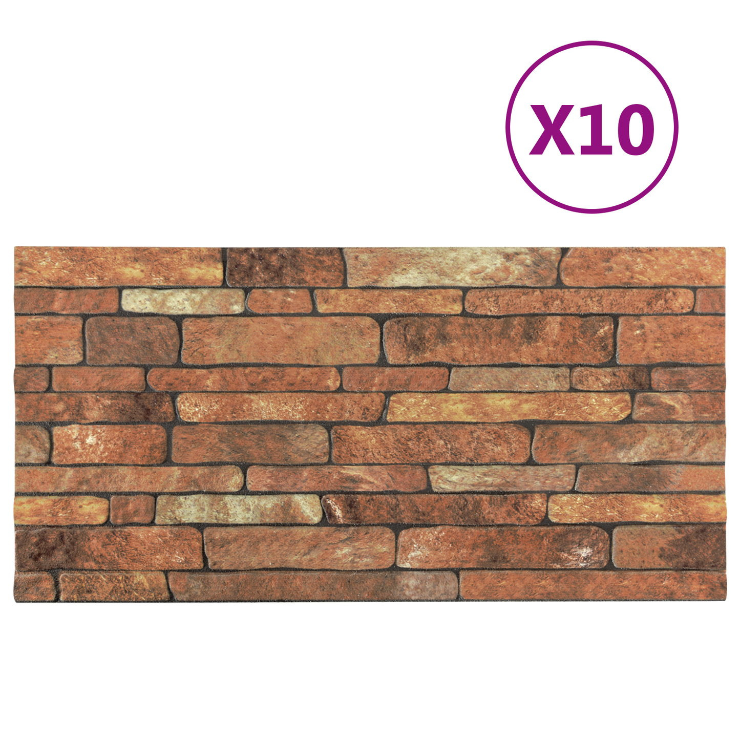 Fali panelek 10 pcs Barna és fehér 100 x 50 cm EPS Hab
