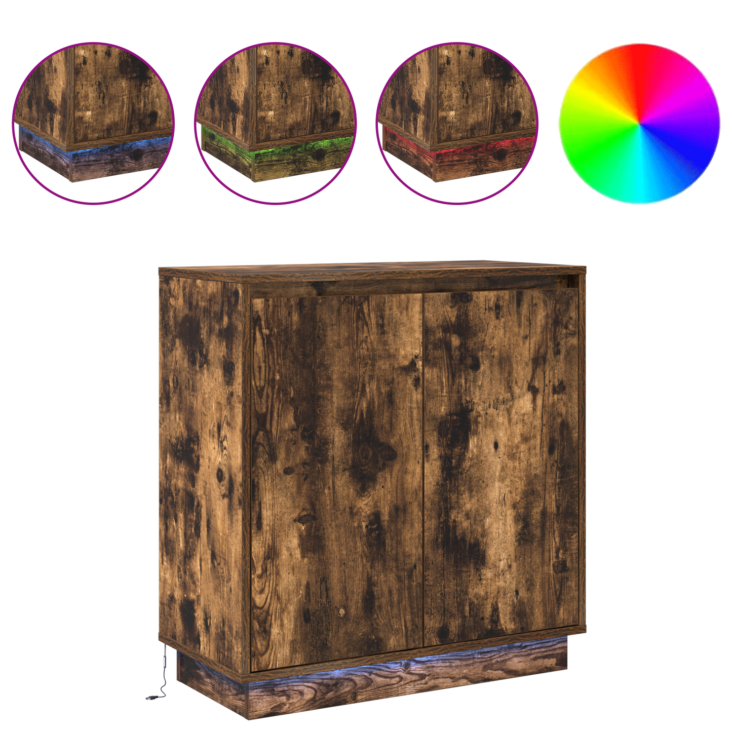 LED tálaló Füstös Tölgy 71 x 34,5 x 75 cm Szerelt Fa