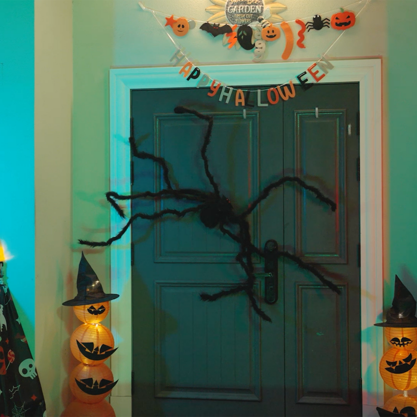 Halloween Pók Dísz 3 pcs Fekete 150 cm Poliészter és acél