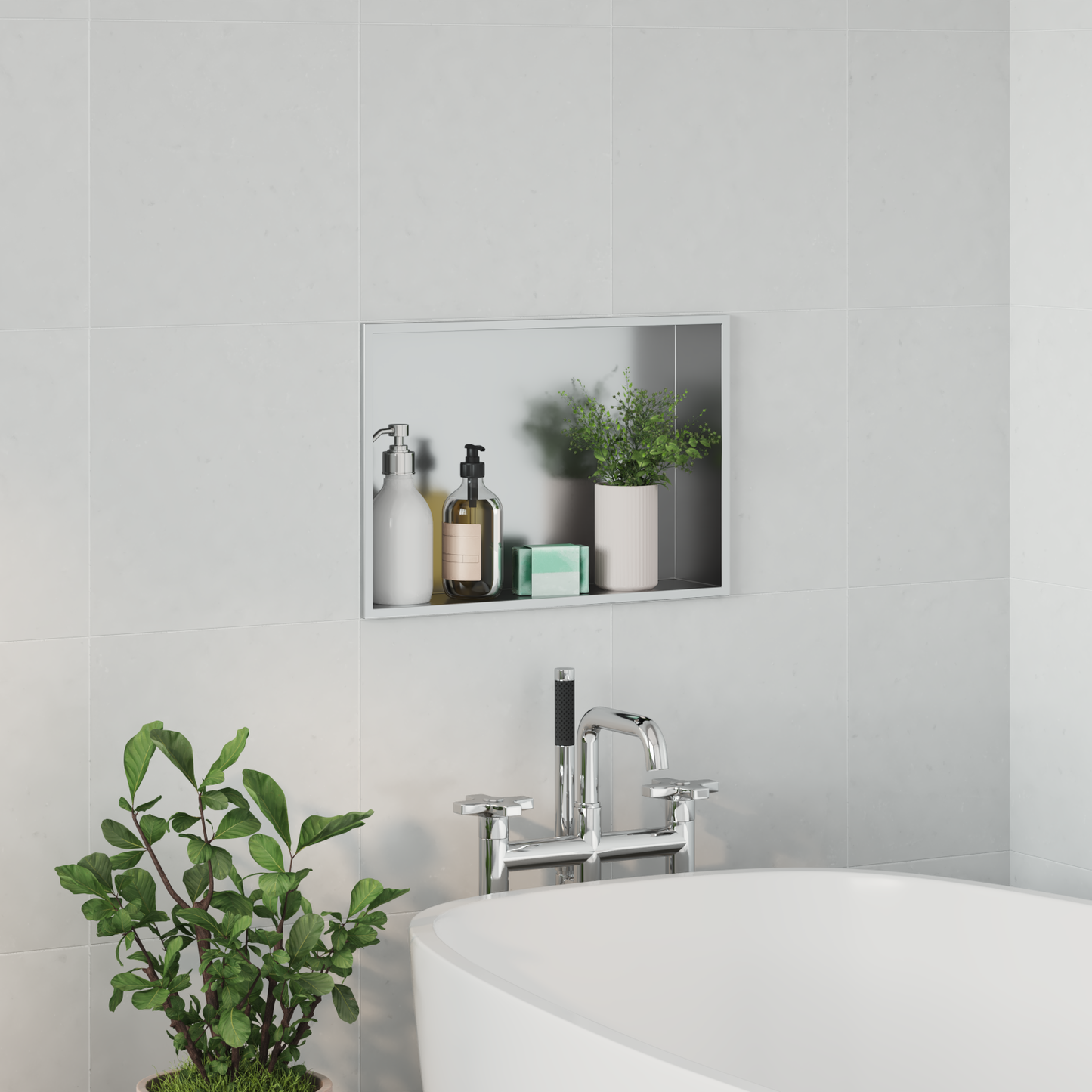 Zuhany Niche Ezüst 45 x 30 x 9,5 cm Rozsdamentes acél