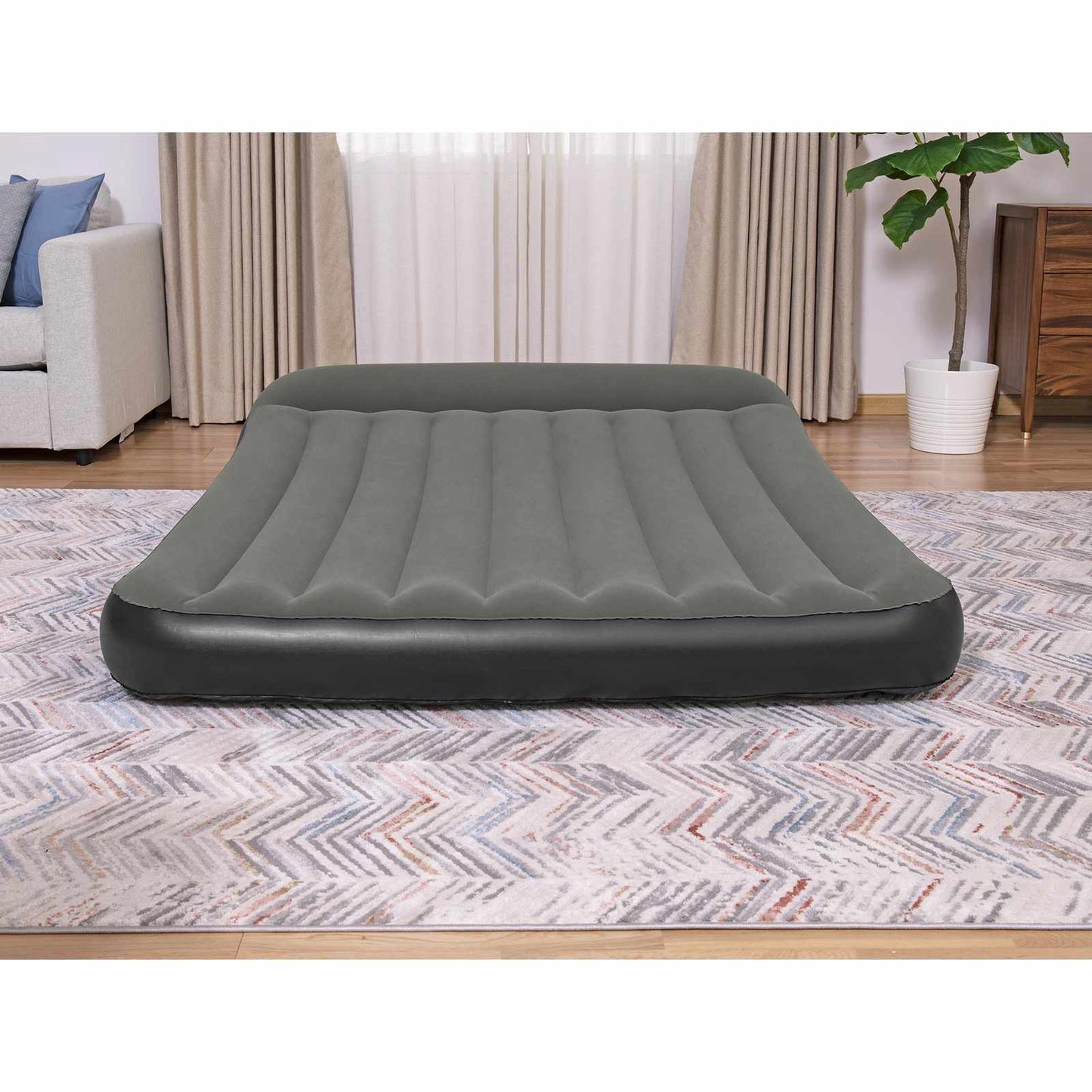 Légmatrac 2 személyes 203 x 152 x 22 cm Fekete