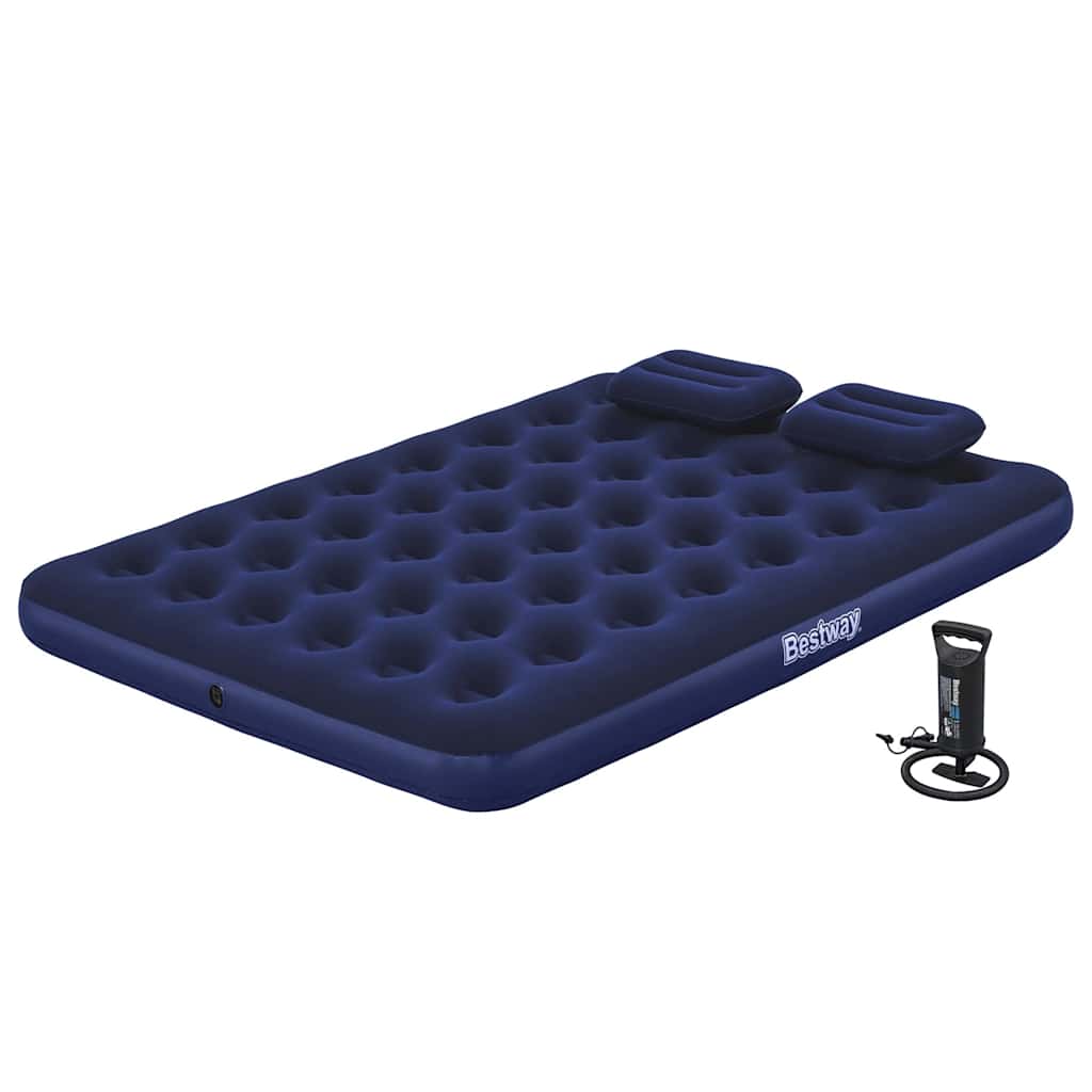 felfújható bolyhosított matrac párnával és pumpával 203 x 152 x 22 cm 67374