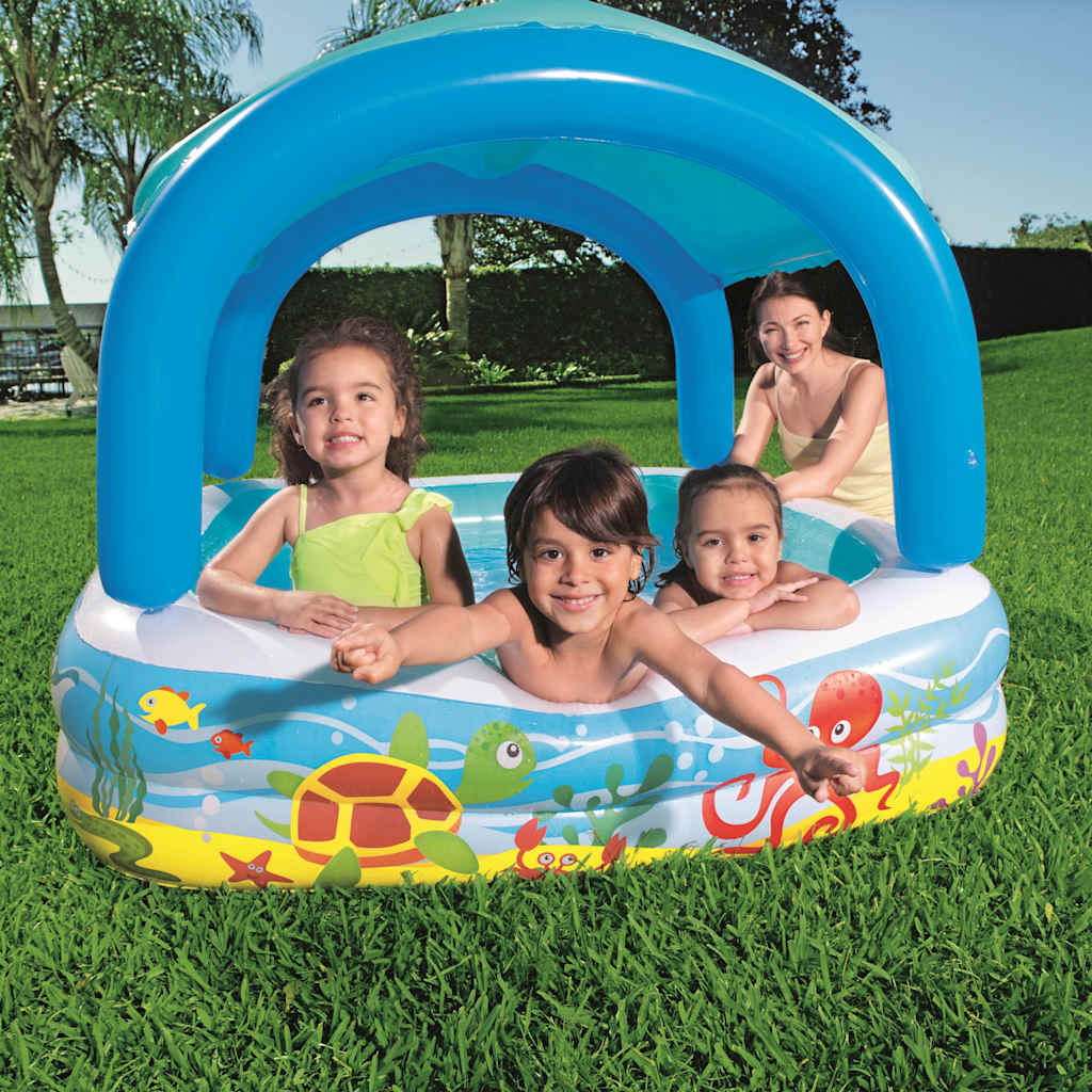 52192 kék színű védőtetős gyerekmedence 140 x 140 x 114 cm