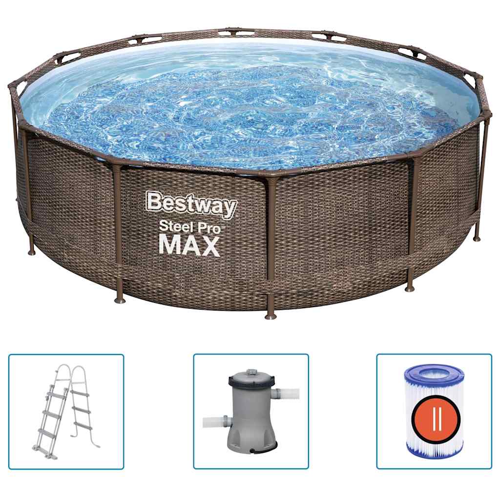 Steel Pro MAX Deluxe Series kerek medenceszett 366 x 100 cm