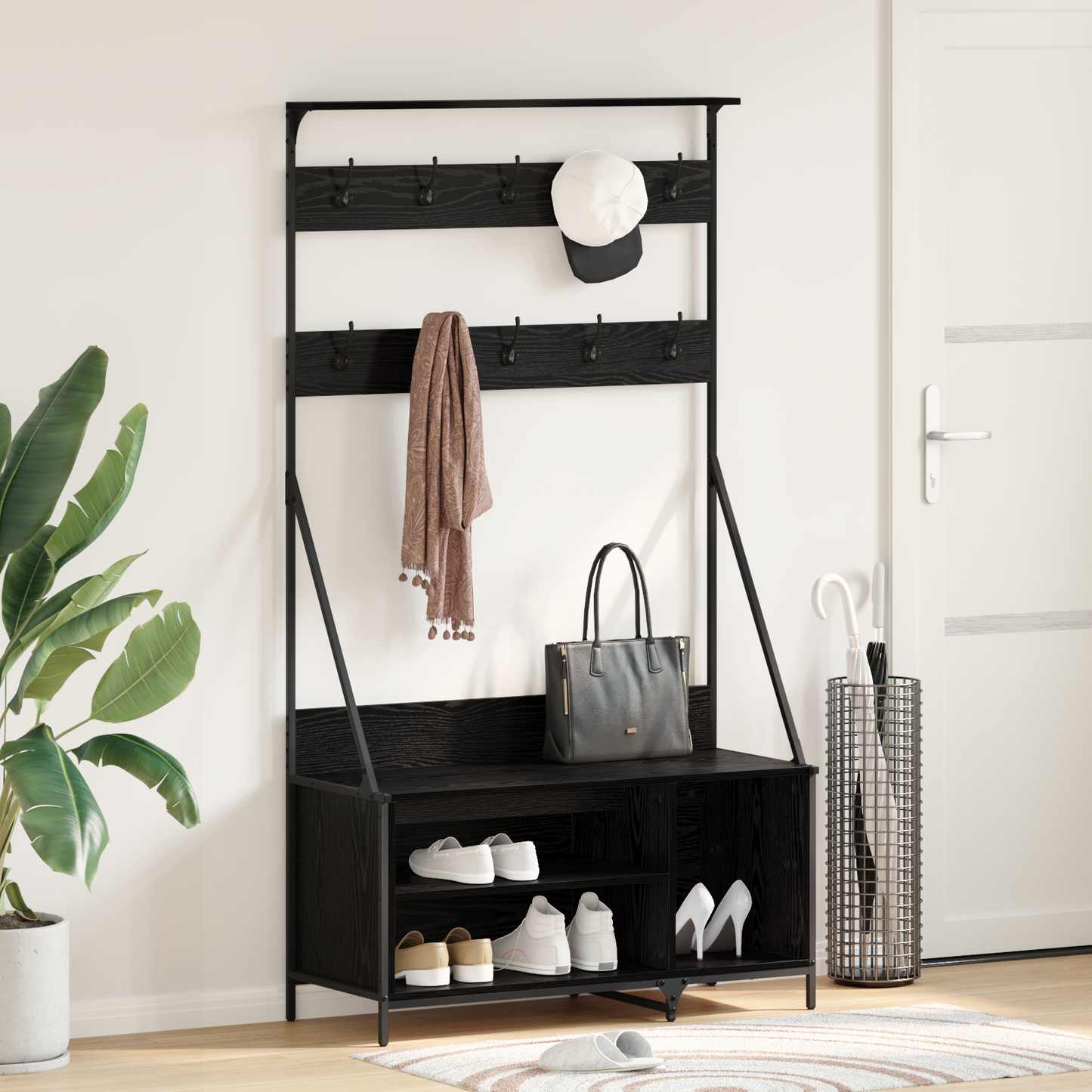 Ruhafogó Fekete tölgy 100 x 41 x 184 cm Szerelt Fa