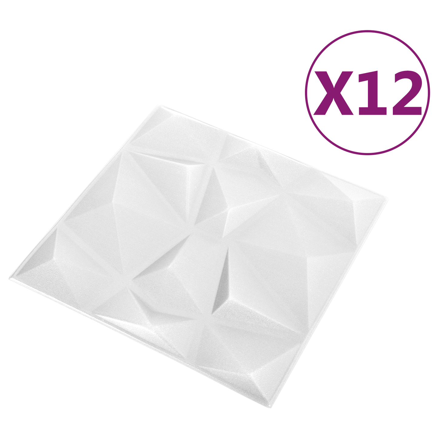 Fali panelek 12 pcs Gyémánt Fehér 50 x 50 cm XPS Hab