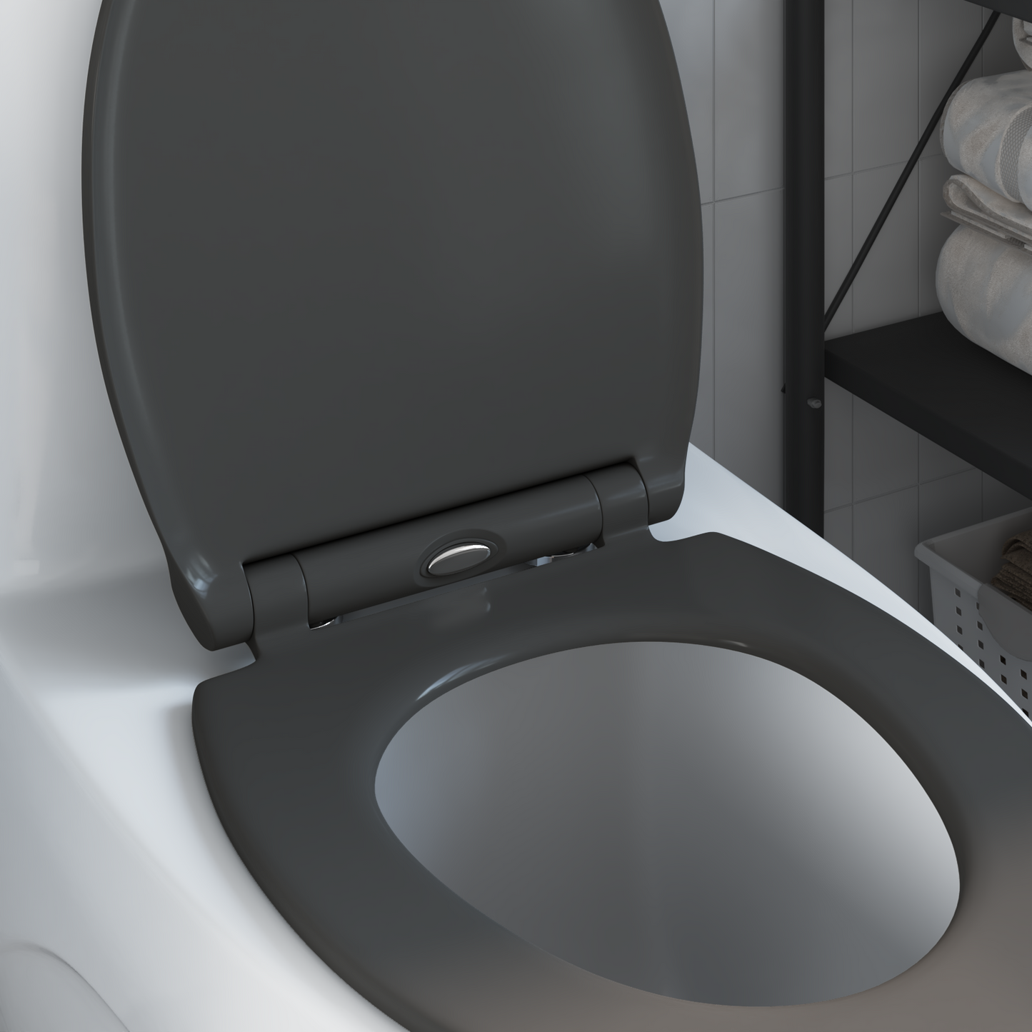 WC ülőke Antracit 45,5 x 37,5 x 3,8 cm Duroplast