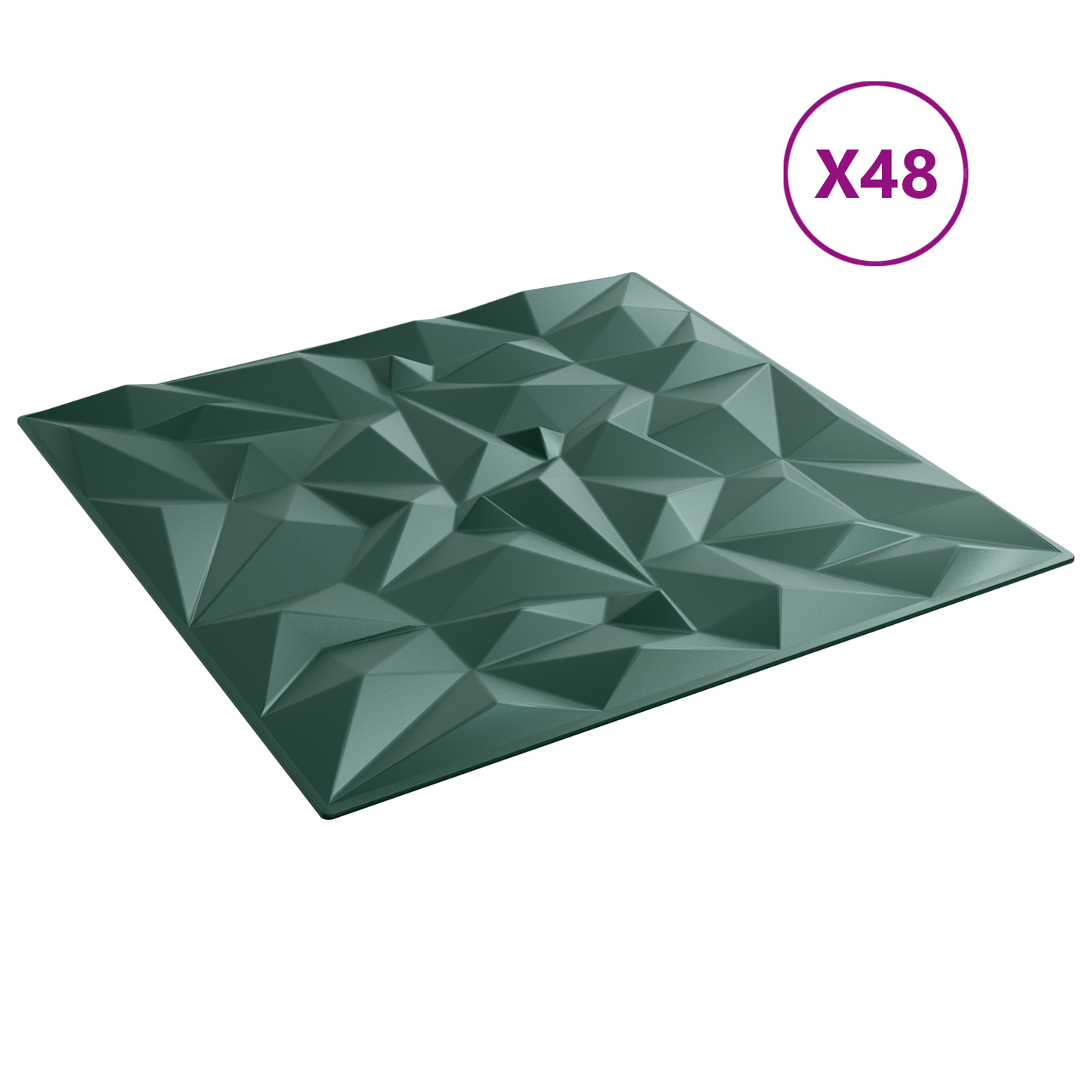 Fali panelek 48 pcs Ametiszt Zöld 50 x 50 cm XPS Hab