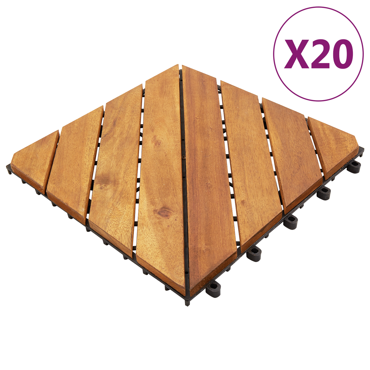 Faszegély járólap 20 pcs Barna 30 x 30 cm Akácfa