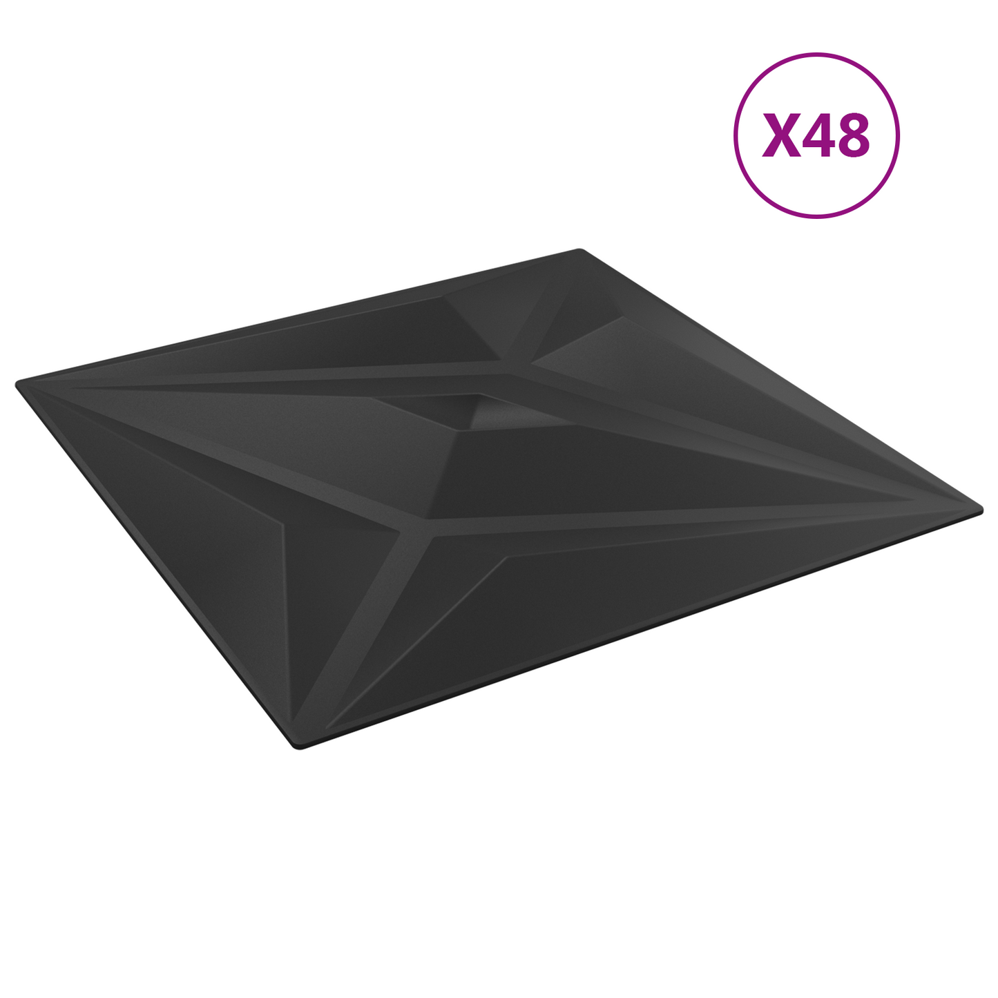 Fali panelek Csillag 48 pcs Fekete Csillag 50 x 50 cm XPS Hab
