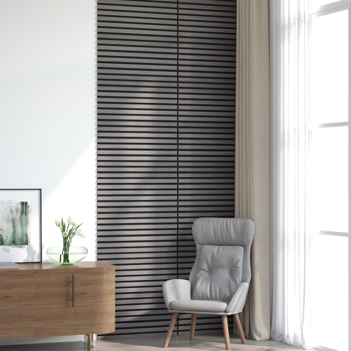 Fali panelek 8 pcs Szürke 60,5 x 60 cm