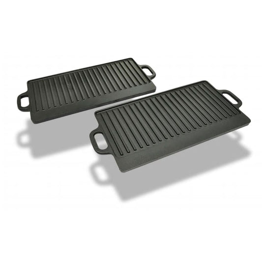 2 db megfordítható öntöttvas grilltálca 38 x 23 cm