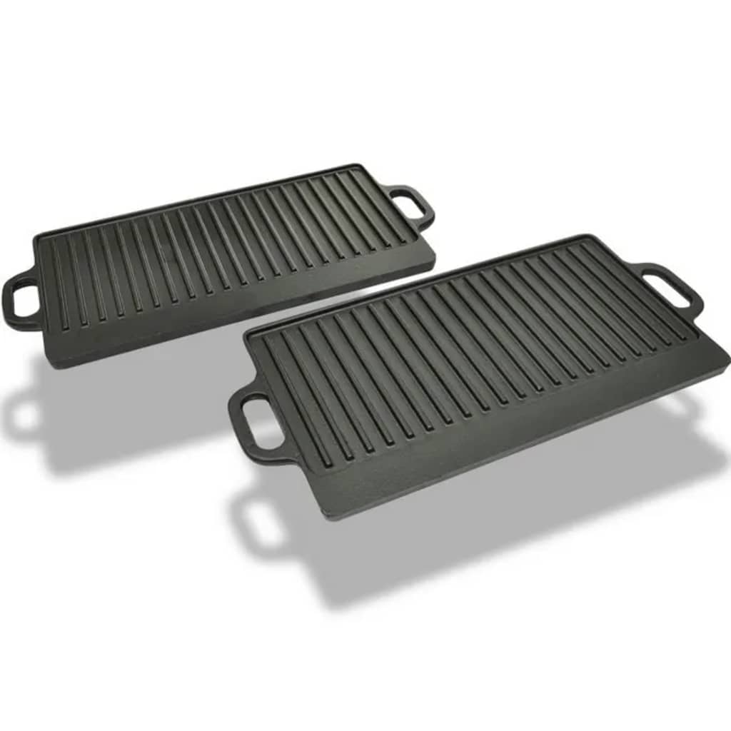 2 db megfordítható öntöttvas grilltálca 38 x 23 cm