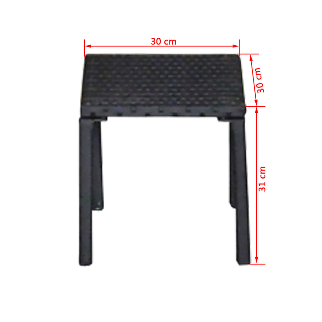 fekete polyrattan napozóágyak asztallal