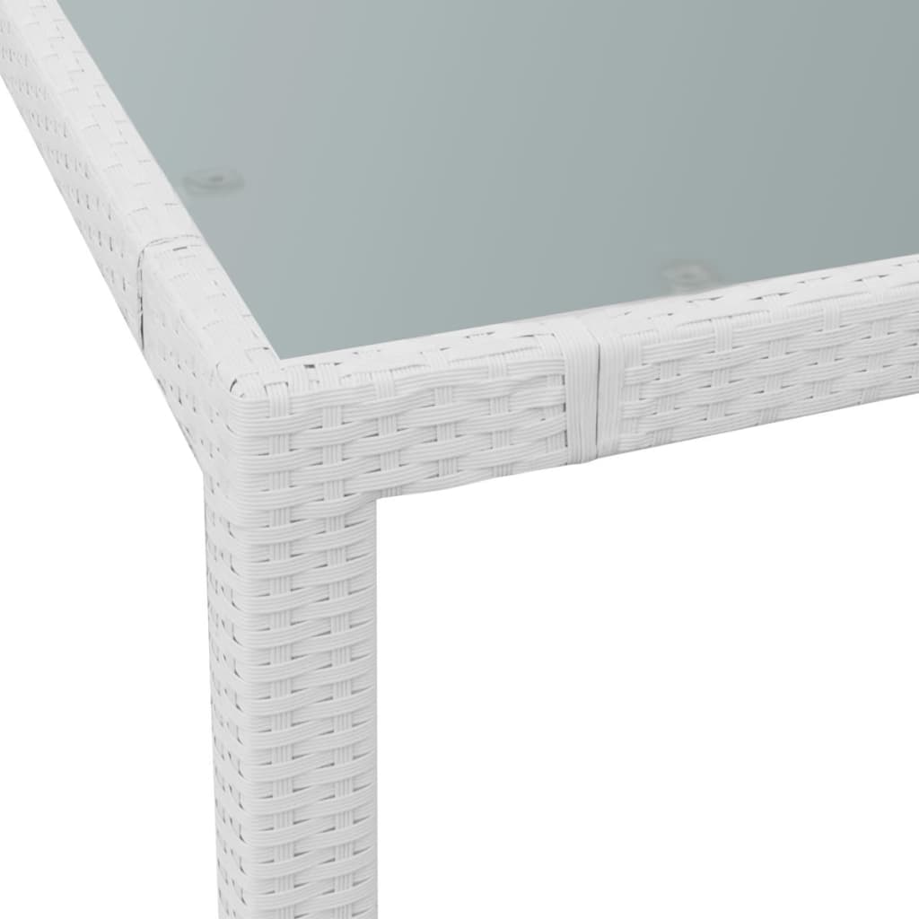 9 darabos krémfehér kültéri polyrattan étkezőkészlet