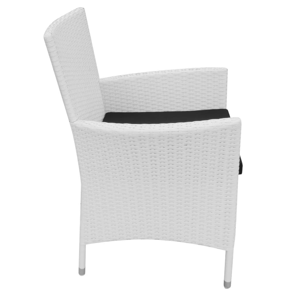 9 darabos krémfehér kültéri polyrattan étkezőkészlet