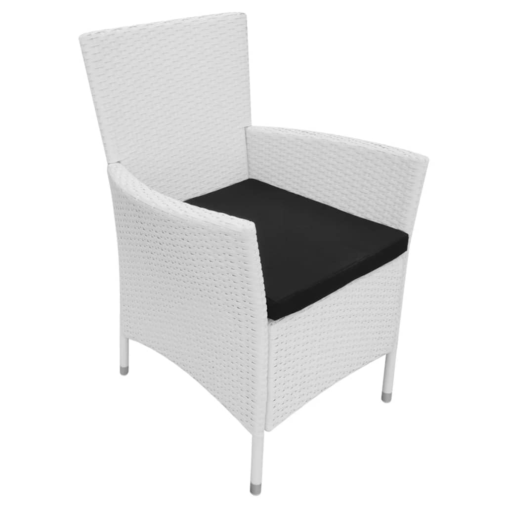 5 darabos krémfehér kültéri polyrattan étkezőkészlet