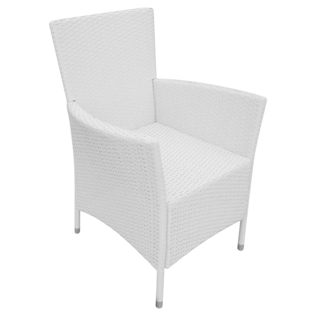 5 darabos krémfehér kültéri polyrattan étkezőkészlet