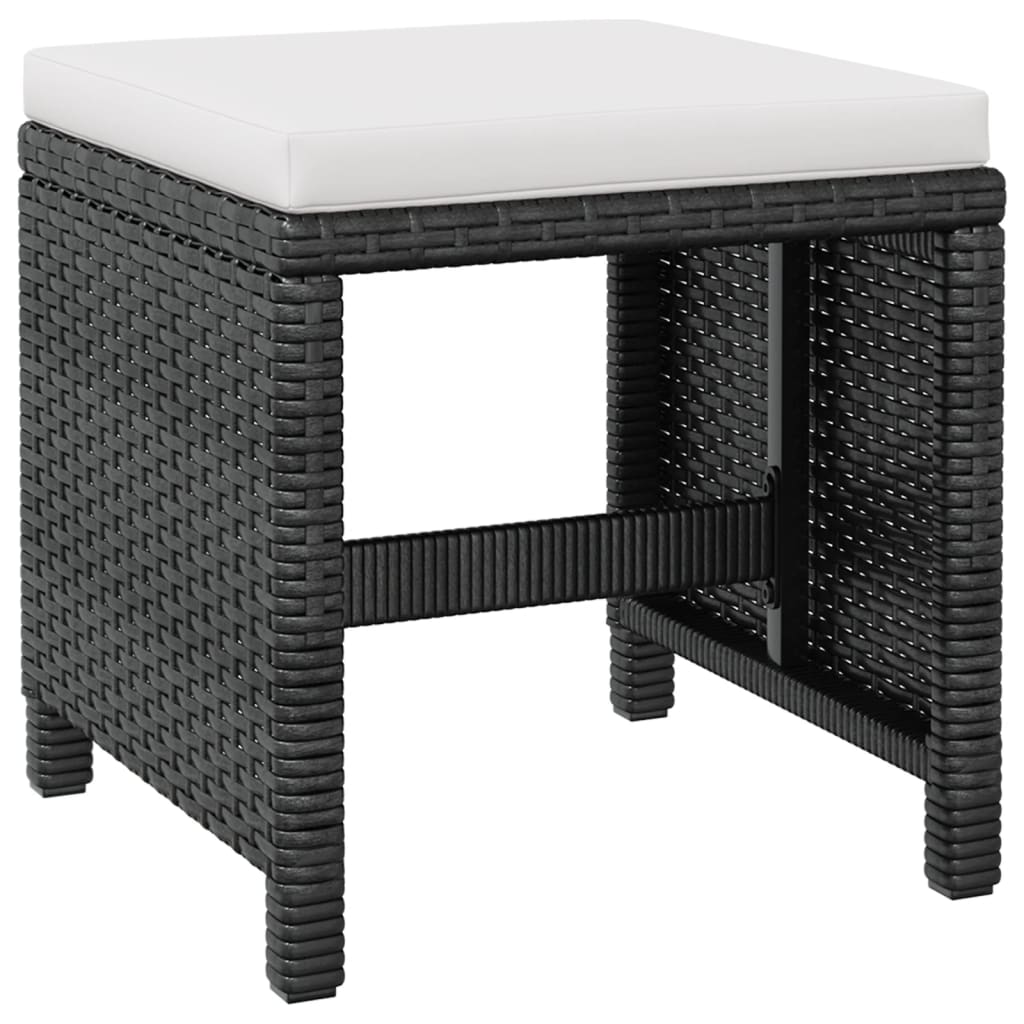 13 darabos fekete kültéri polyrattan és akácfa étkezőszett