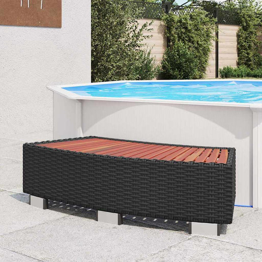 Polyrattan, fekete Spa fellépő 92x45x25 cm