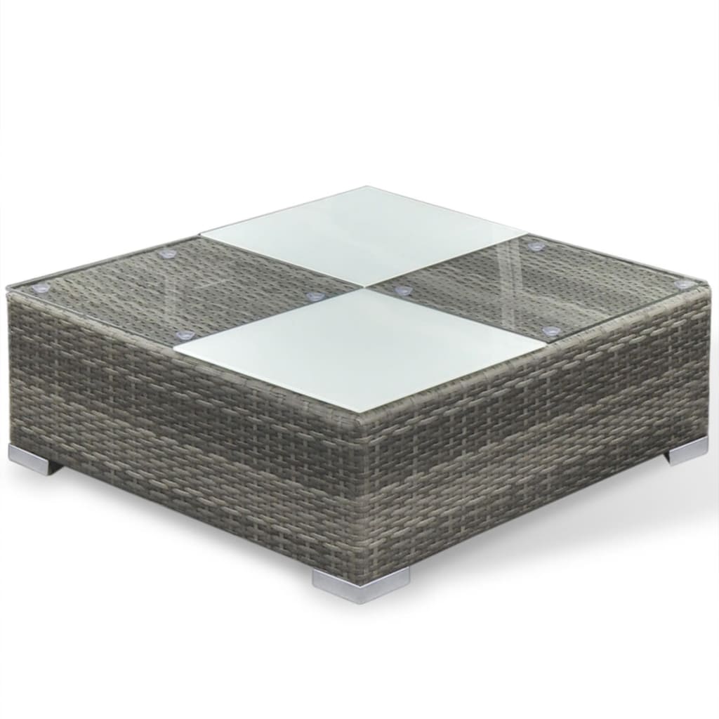 6 részes szürke polyrattan kerti ülőgarnitúra párnákkal