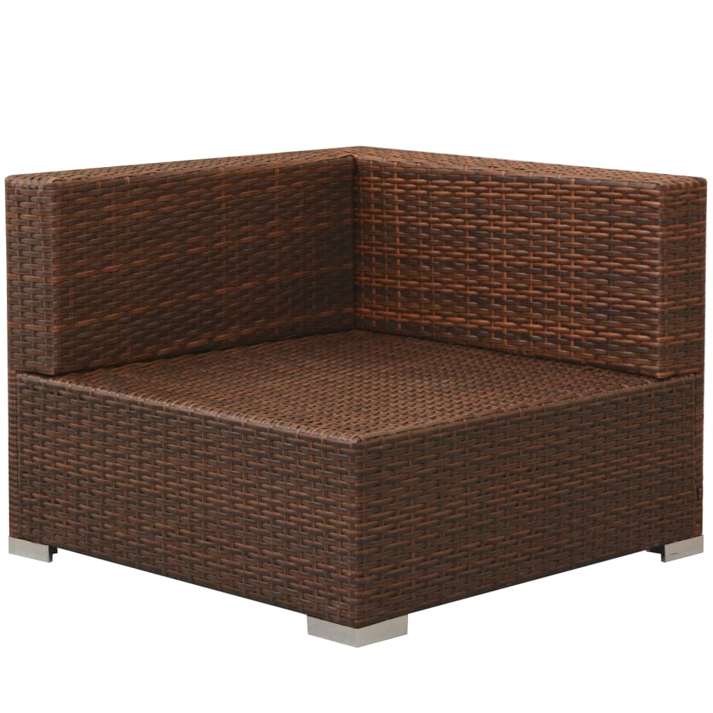3 részes barna polyrattan kerti ülőgarnitúra párnával