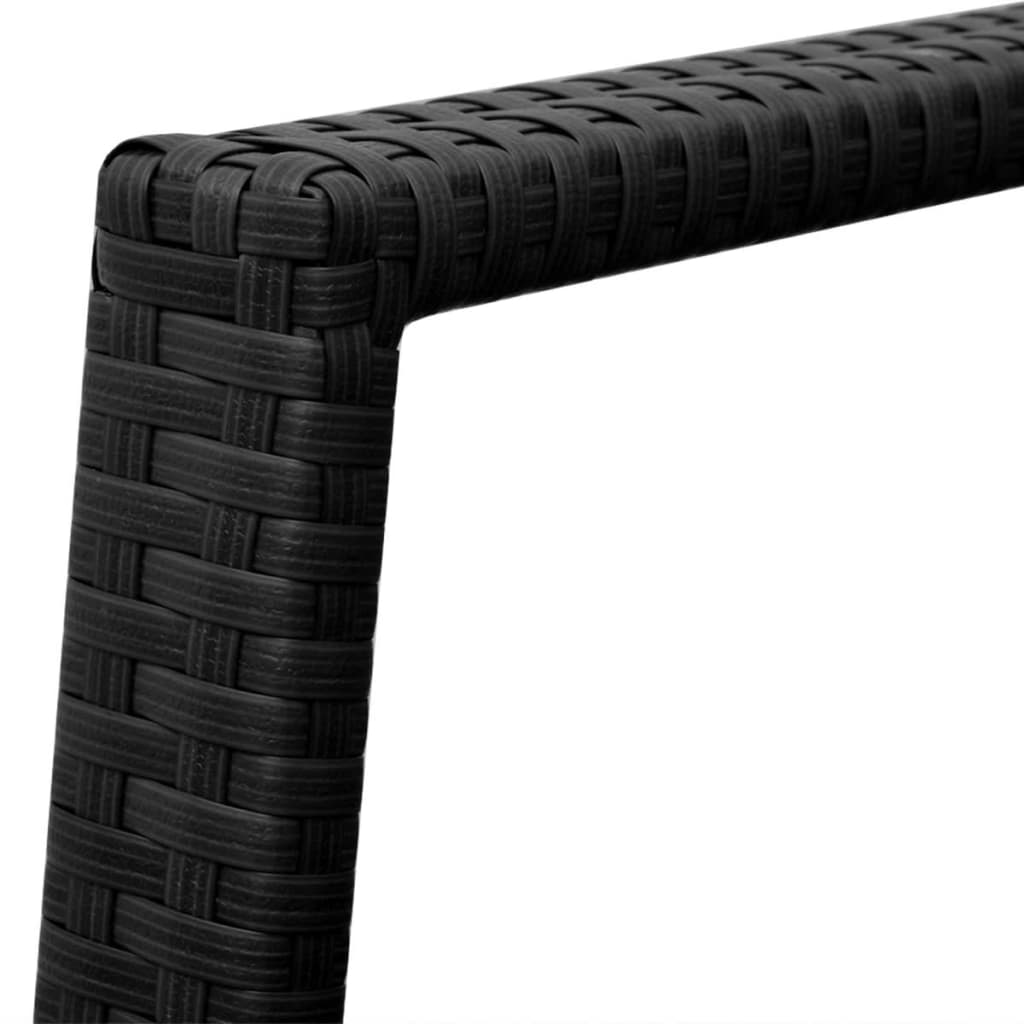 3 darabos fekete polyrattan bisztrószett