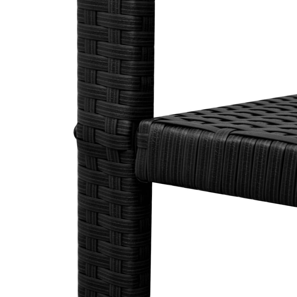 3 darabos fekete polyrattan bisztrószett