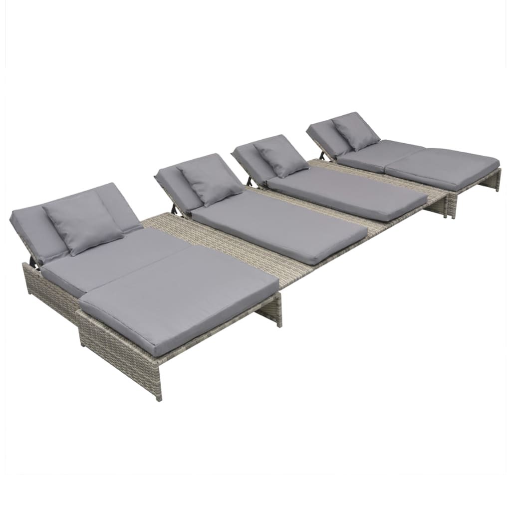 15 részes szürke kültéri polyrattan pihenőszett