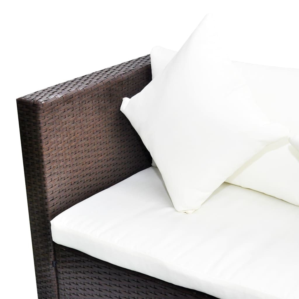 4 részes barna polyrattan kerti ülőgarnitúra párnával