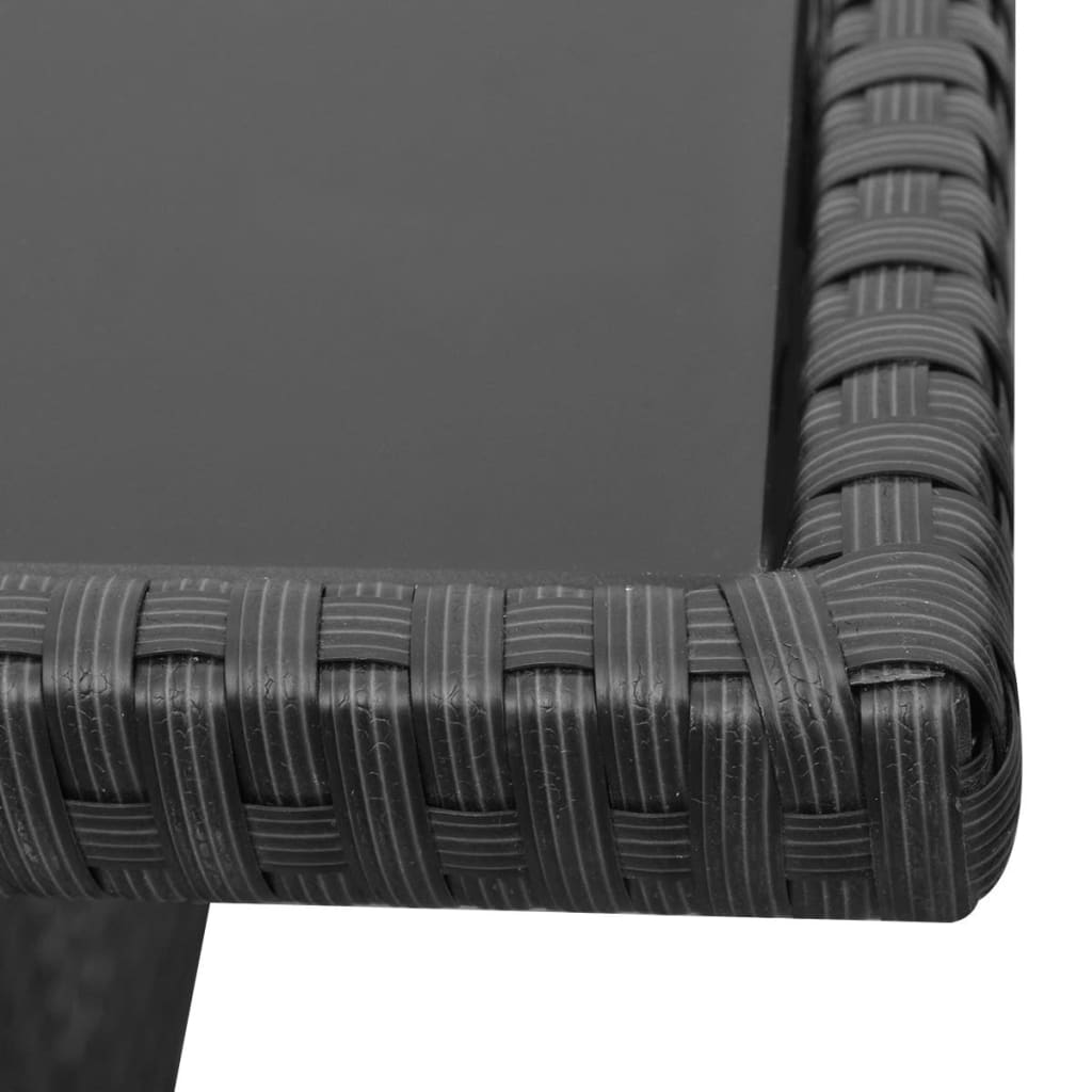 4 részes fekete polyrattan kerti pihenőgarnitúra párnákkal