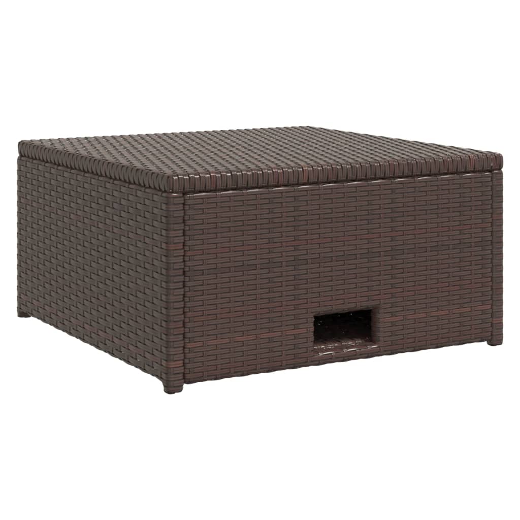4-részes barna polyrattan kerti bútorszett párnákkal