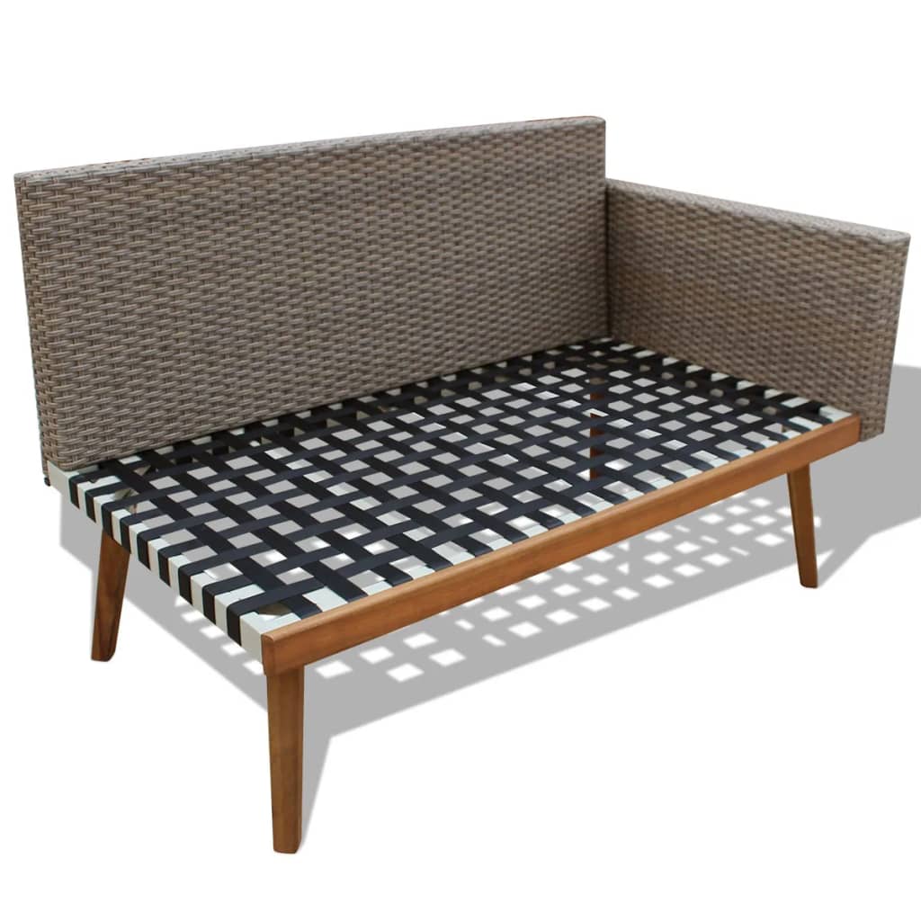 4-részes szürke polyrattan kerti bútorszett párnákkal