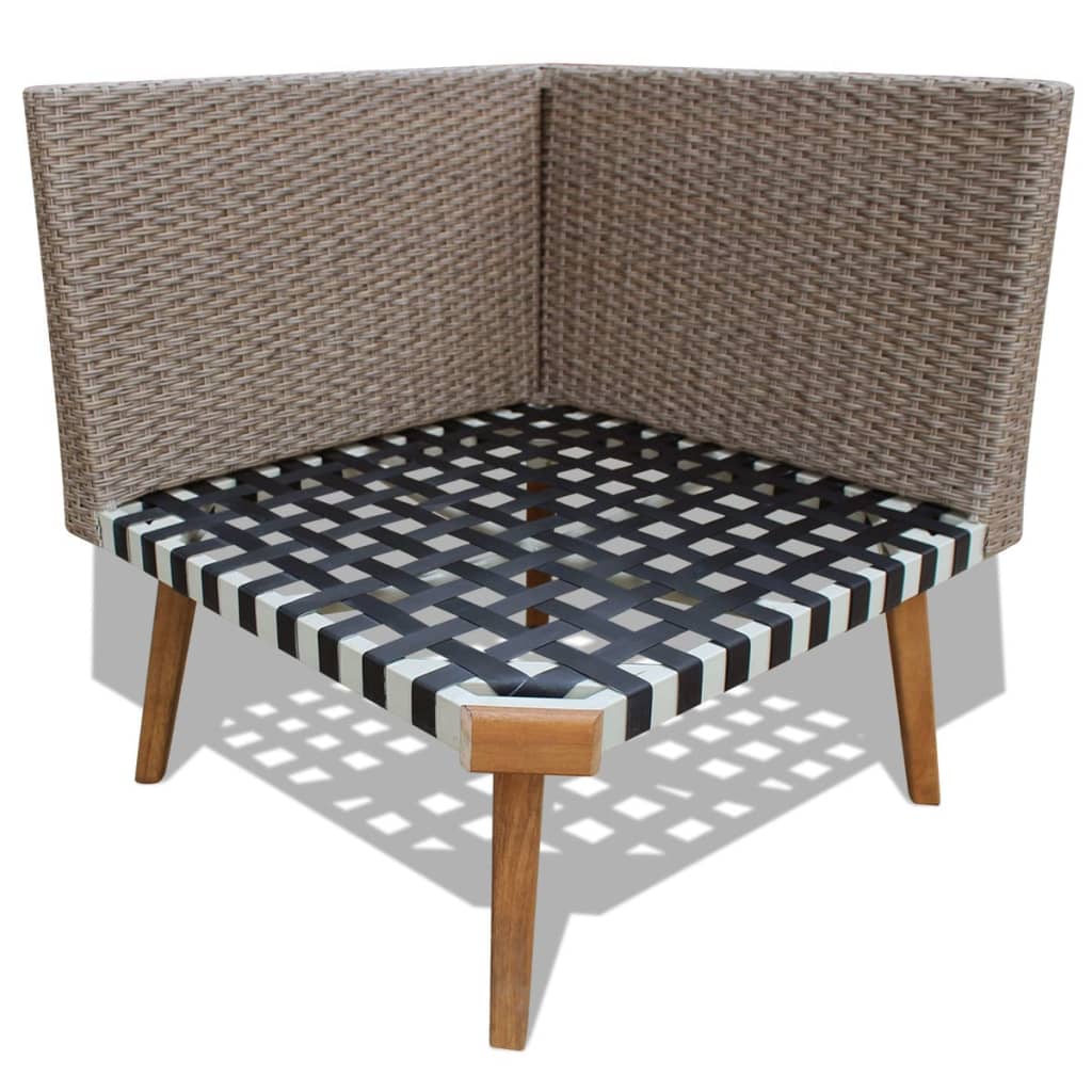 4-részes szürke polyrattan kerti bútorszett párnákkal