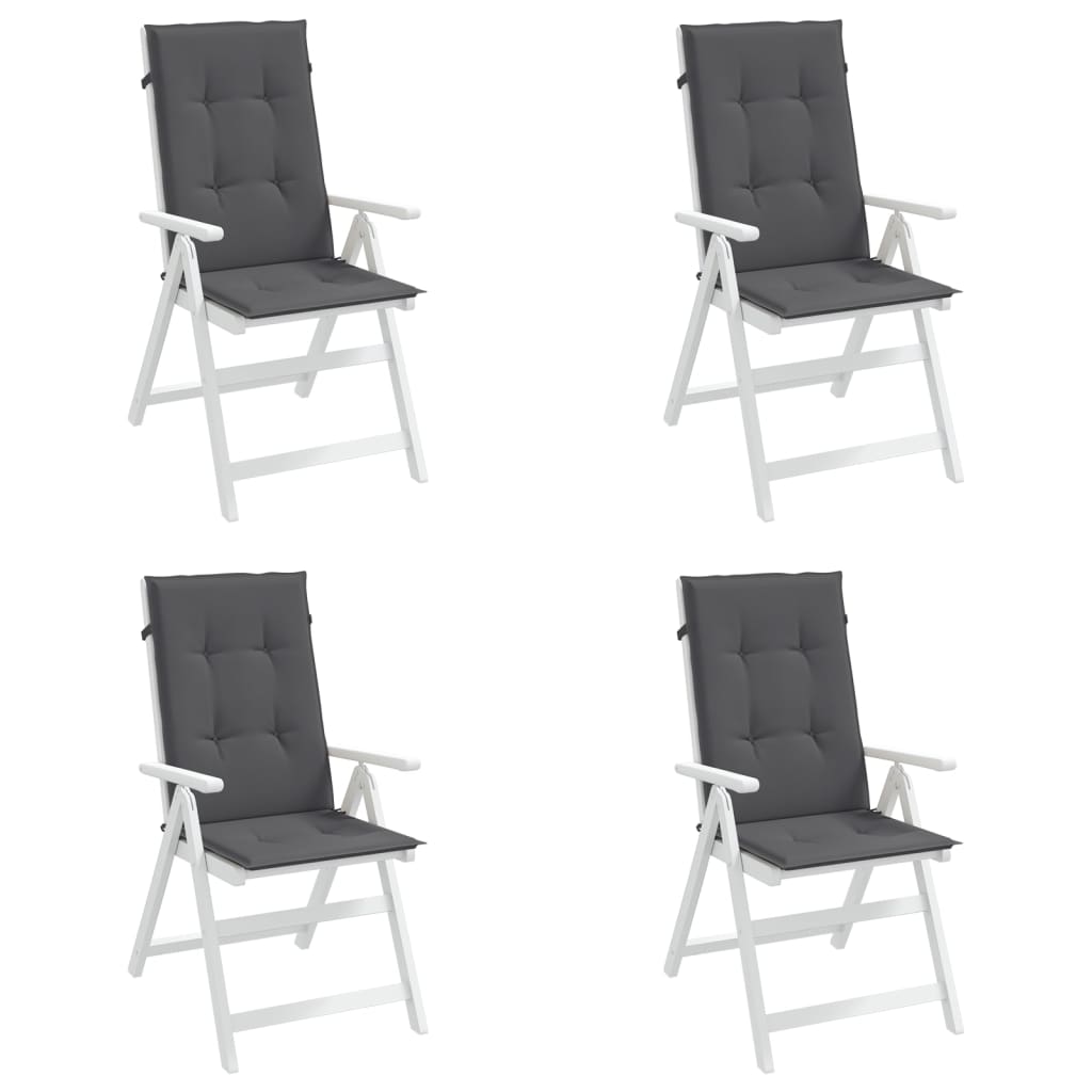 4 db antracit szövet magas háttámlájú székpárna 120x50x3 cm