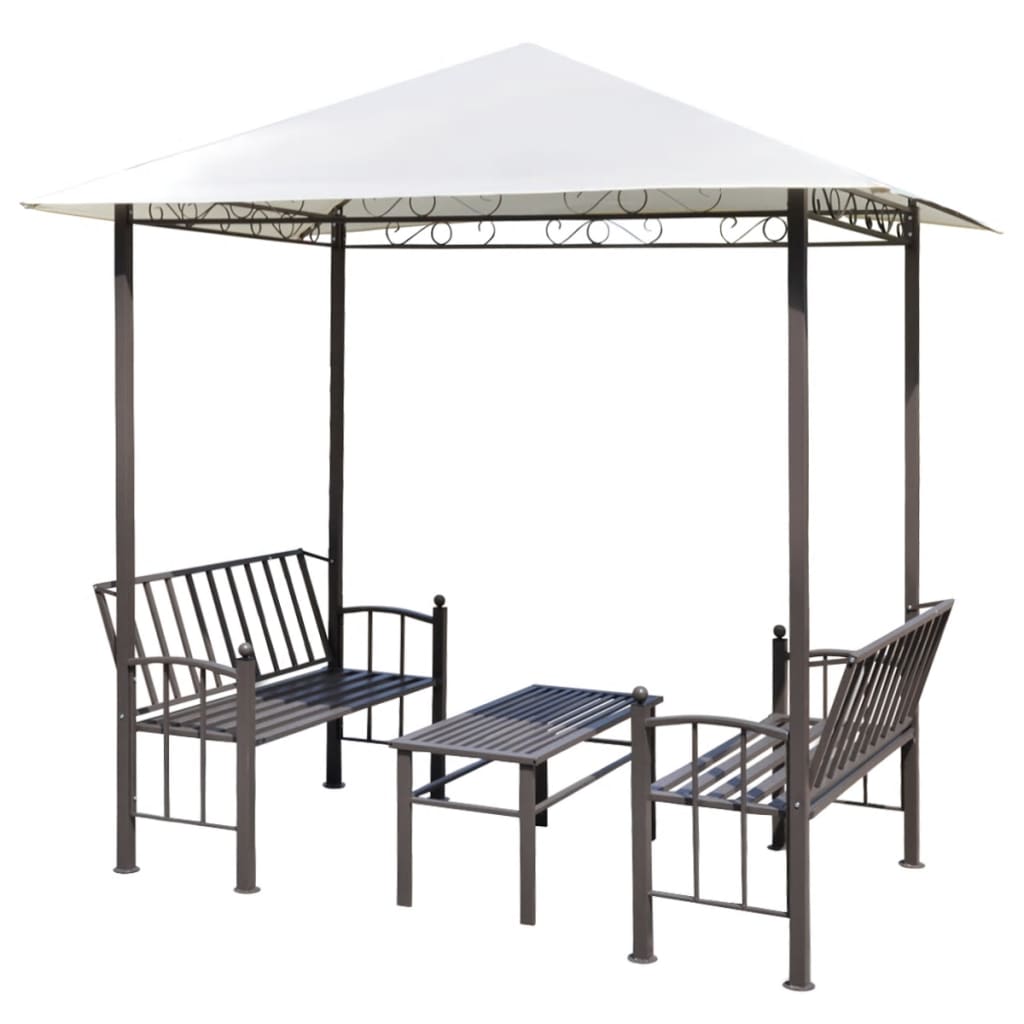 kerti pavilon asztallal és padokkal 2,5 x 1,5 x 2,4 m