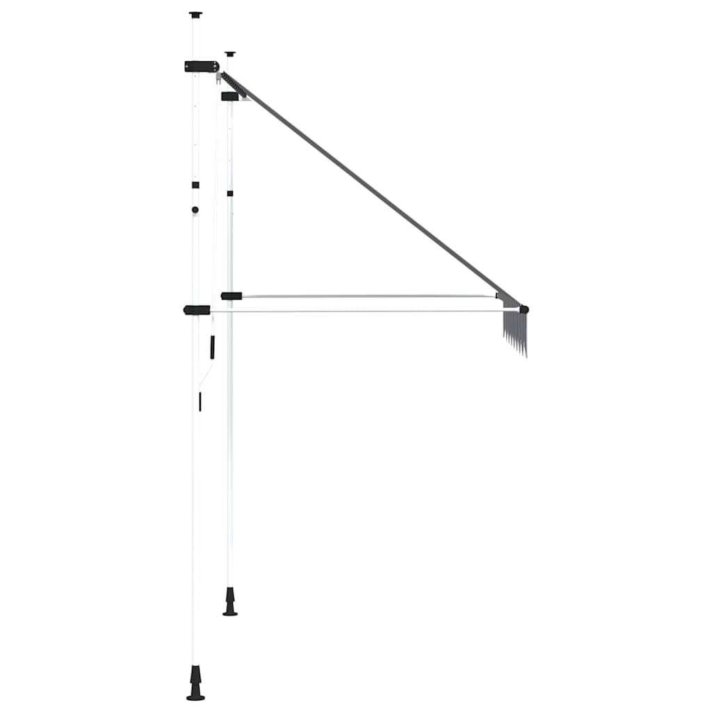 kézzel feltekerhető napellenző kék-fehér csíkokkal 200 cm