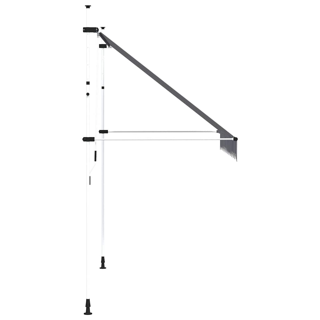 kézzel feltekerhető napellenző kék-fehér csíkokkal 250 cm