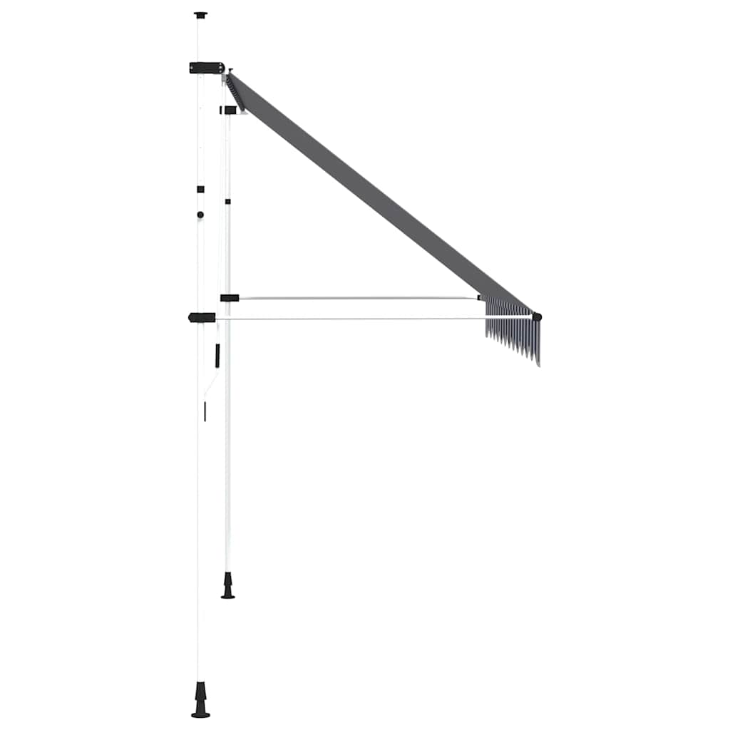 kézzel feltekerhető napellenző kék-fehér csíkokkal 300 cm