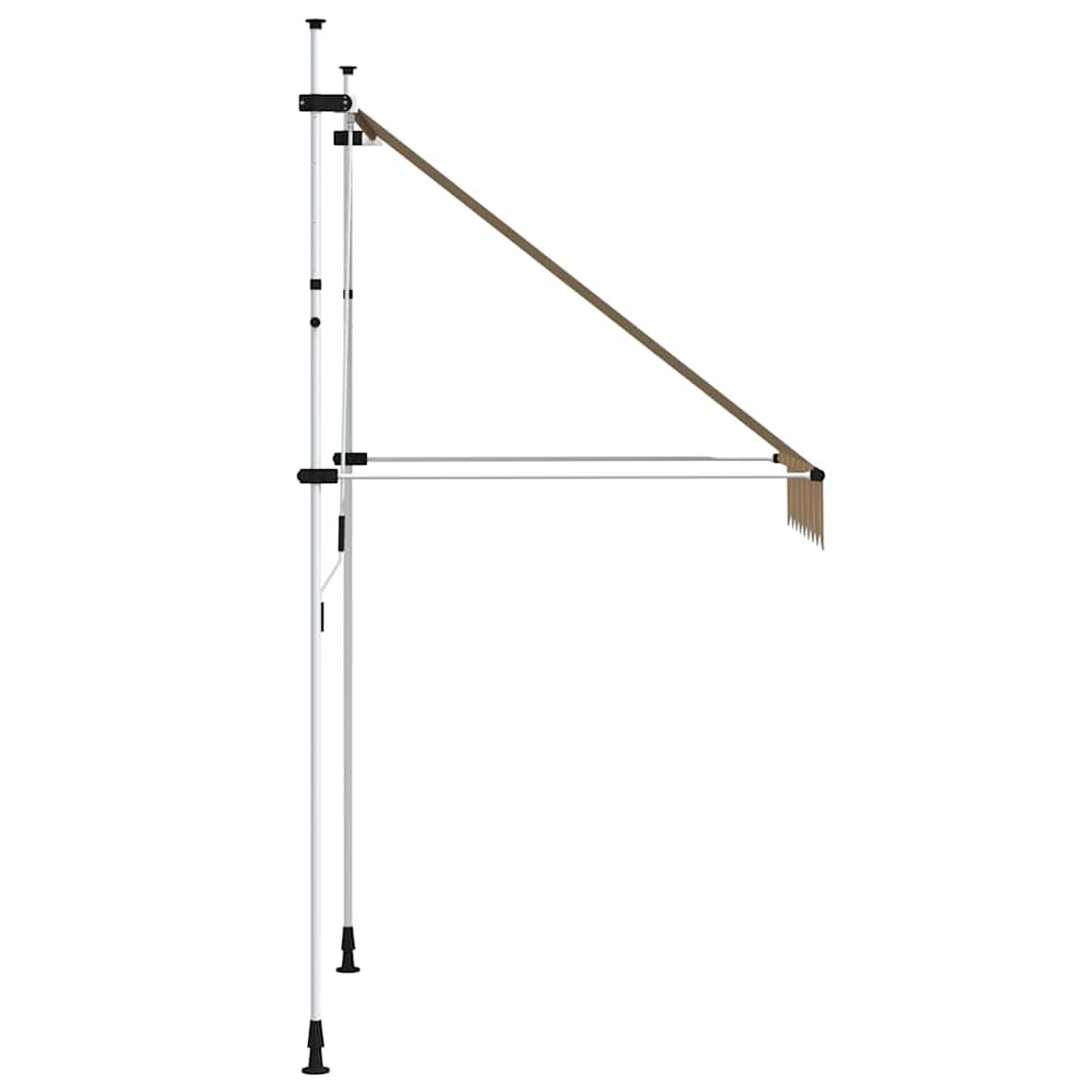 manuális, feltekerhető napellenző kék-sárga csíkokkal 150 cm