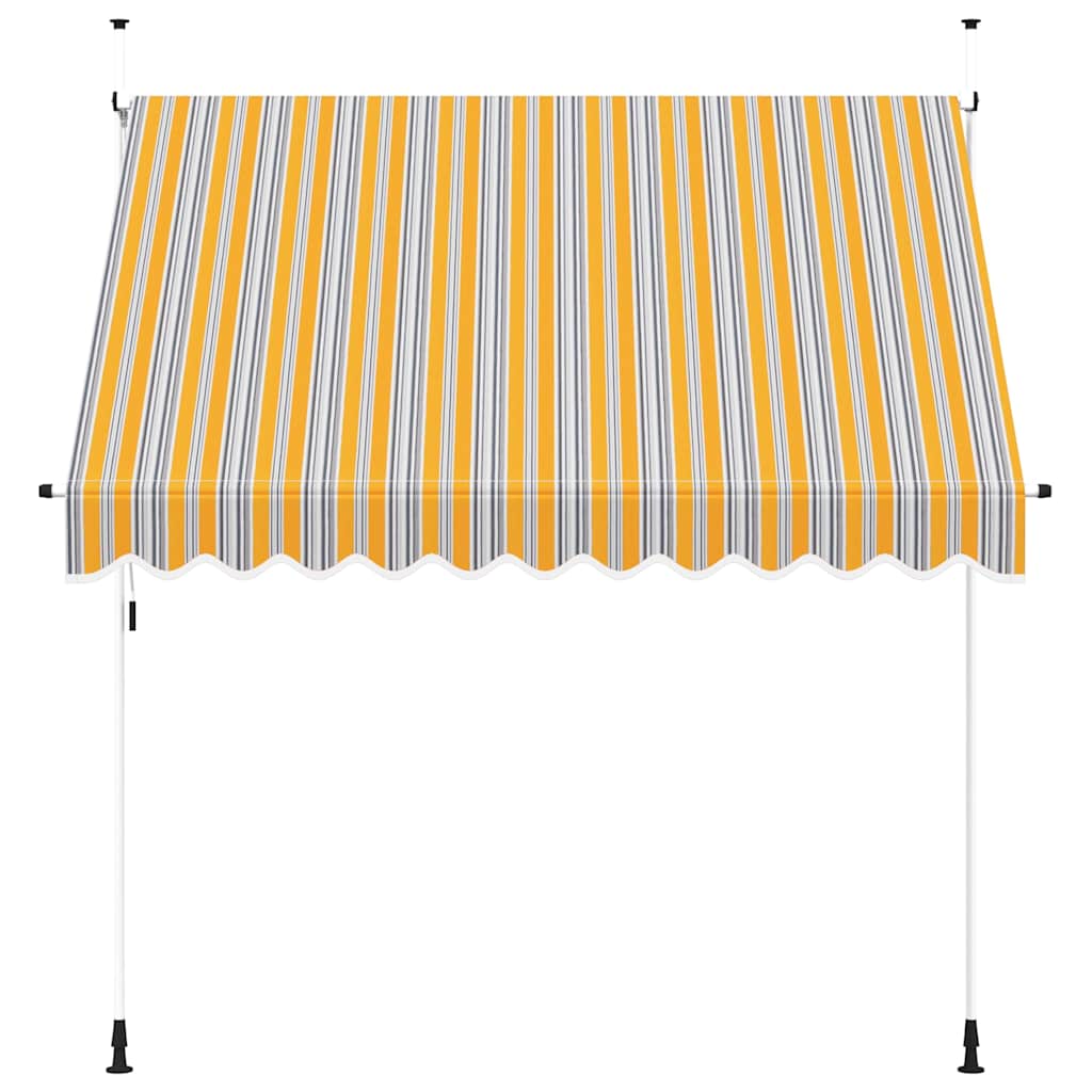 kézzel feltekerhető napellenző kék-sárga csíkokkal 250 cm