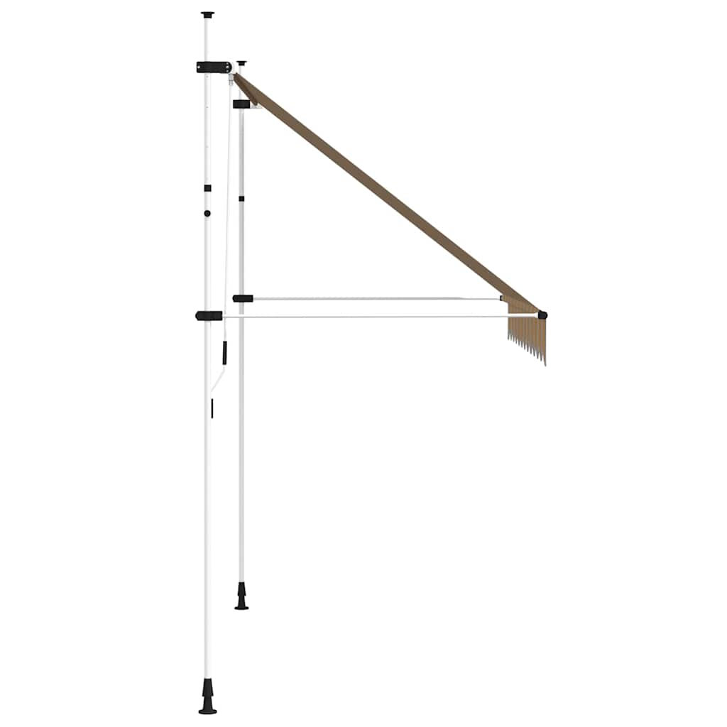 kézzel feltekerhető napellenző kék-sárga csíkokkal 250 cm