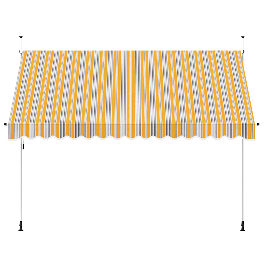 kézzel feltekerhető napellenző kék-sárga csíkokkal 350 cm