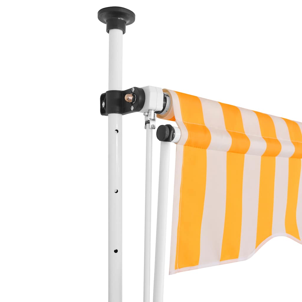 narancssárga-fehér csíkos kézzel feltekerhető napellenző 250 cm