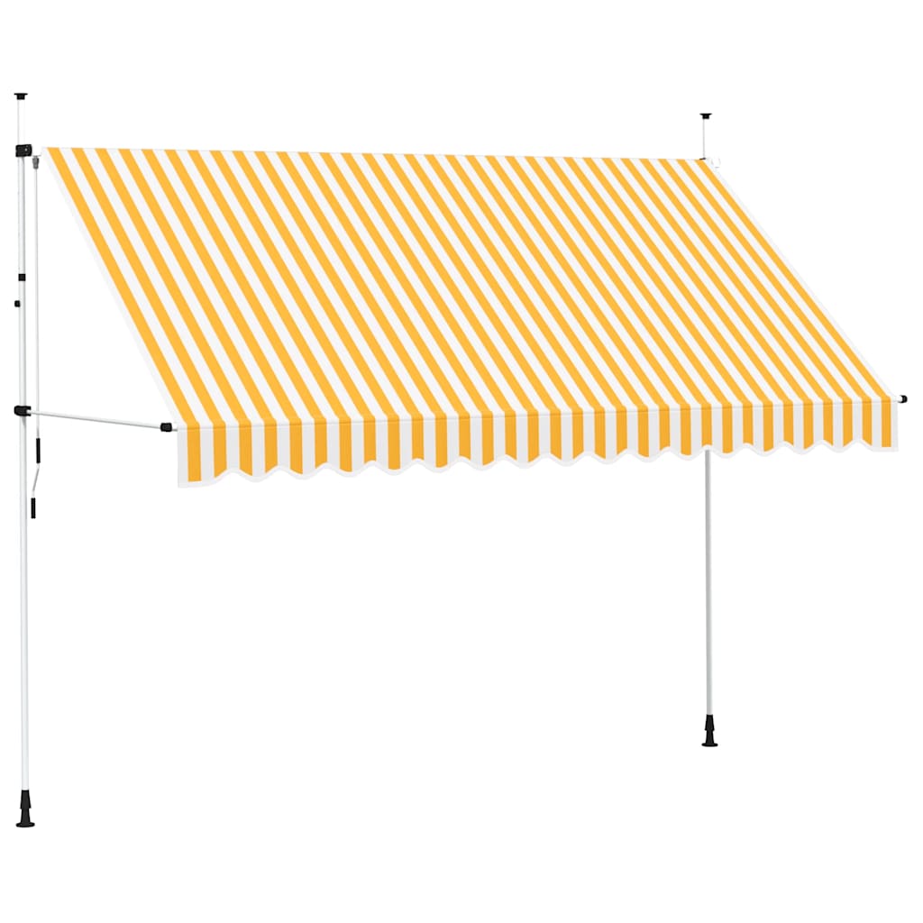 narancssárga-fehér csíkos kézzel feltekerhető napellenző 350 cm
