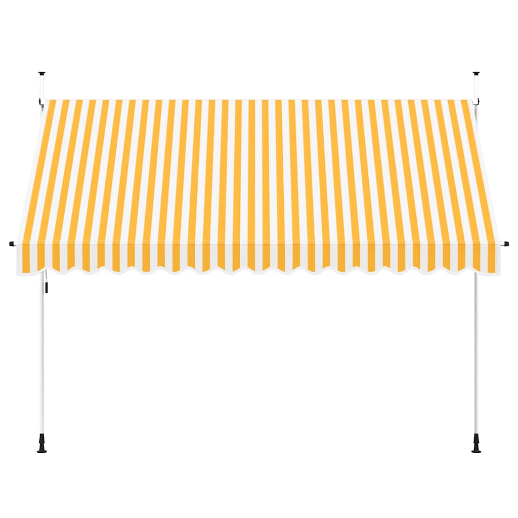 narancssárga-fehér csíkos kézzel feltekerhető napellenző 350 cm
