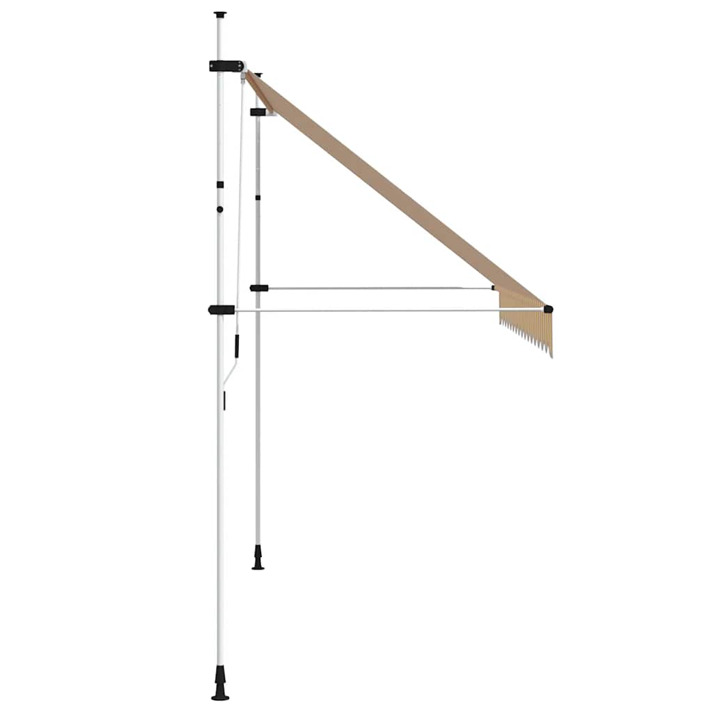 narancssárga-fehér csíkos kézzel feltekerhető napellenző 350 cm